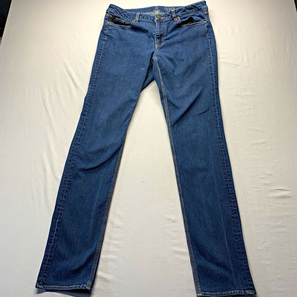 NY & C Curvy Skinny Womens Blue Medium Wash Low Rise Denim Jeans Size 12